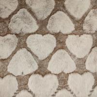 China Polyester Faux Fur Fabric 370 Gsm With Love Pattern Sheared For Pillow Blanket on sale