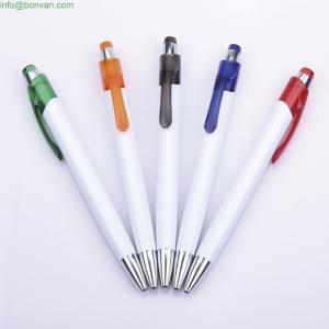China click action promotional gift ball pen in white barrel,white body plastic ball pen supplier