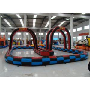 China Outdoor Games Inflatable Race Track , Inflatable Air Tumble Track / Go Kart Track supplier