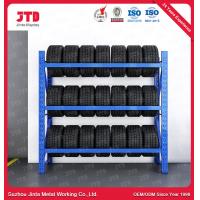 China Heavy Duty Metal Tyre Storage Racks Customized Length 2000mm Blue Color on sale