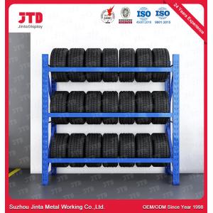 Heavy Duty Metal Tyre Storage Racks Customized Length 2000mm Blue Color