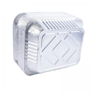 Disposable Food Packaging Aluminum Foil Storage Containers Rectangle Foil Tray With Lids