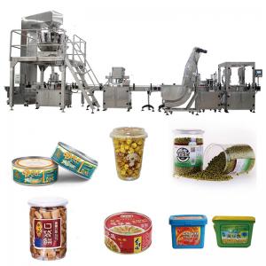 Automatic Bottle Filling Line Fudge Candy Weighing Straight Rotary Can Case Jar Filling Capping Machine