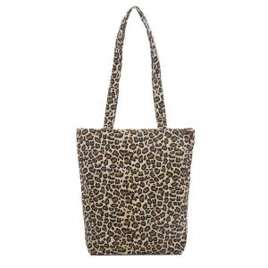 2022 OEM Leopard Printing  cotton Tote for Women Canvas handbag Purse Large lifestyle Grocery  bag Handle Shoulder Bag kids bag