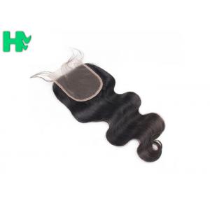Grade 9A Human Hair Closure With Baby Hair Bleached Knots / Brazillian Body Wave