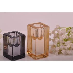China Castiçais de vidro reciclados de Tealight dos produtos vidreiros do cilindro quadrado alto wholesale