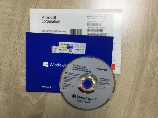 Original PC Software Windows 7 Professional SP1 64 Bit English Intel 1 Pk DSP