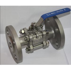 Full Bore 1/2" SS304 3PC Flange Type Ball Valve , Blow Out Proof Stem