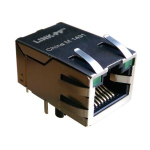 China PulseJack J1011F21PNL Female Ethernet Connector Rj45 Tab-up 10/100Mbps supplier