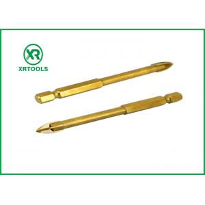 Titanium Coated Glass Metric Masonry Drill Bits Gold Color Welded Process