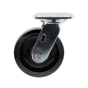 China 200x50mm Heavy Duty Casters Solid Black Wheel Swivel Plate Glass Filled Nylon supplier