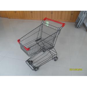 China Zinc Plating With 4 Casters Wire Shopping Cart 45L for Small Market , 4 Wheel Shopping Trolley supplier