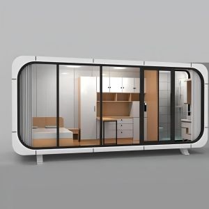 China New Design Apple Cabin Economic Movable Capsule Hotel Container House Movable Home Prefab House wholesale