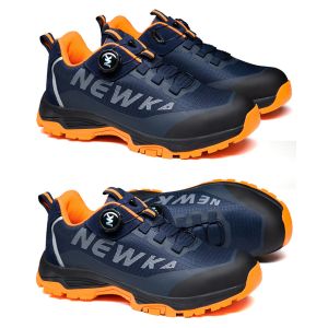 BOA Rotating Button Work Shoes with Kevlar Midsole and MD Sole for Breathable Comfort in Construction Safety Shoes