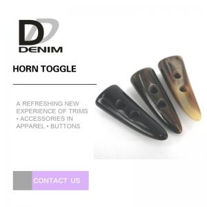 China Brown Plastic Horn Toggle Buttons , Sweaters supplier