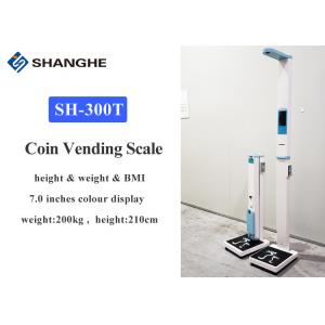 Portable Coin Operated Weight And Height Machine , Folding Accurate Body Weight Scale