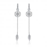 China 0.26ft 1.2g Sterling Silver Jewelry Earrings 3A CZ Crystal Ball Earrings SGS on sale