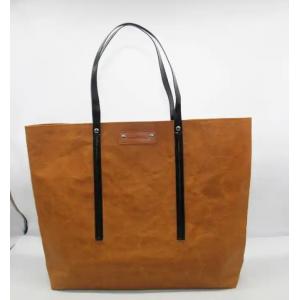 China Letter Pattern Washable Kraft Paper Tote Bag Degradable Environmental With Logo Printed supplier