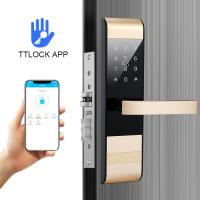 China TT Lock APP Control Apartment House Digital Electric Smart Door Lock with Code and Card on sale