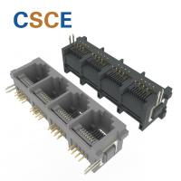 China CSCE-52B-488111X01 Series 1x4 Multi-Port RJ45 Connector 8P8C 90 Degrees on sale