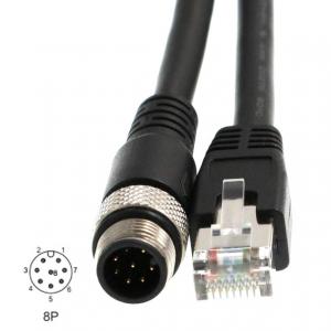 ROHS Cat6 Industrial Ethernet Cable M12 D Code 8 Pin To RJ45 For Fieldbus Sensor