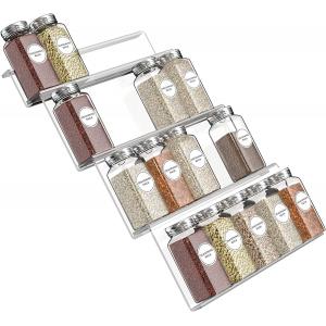 Expandable Drawer Cabinet Shelf Spice Rack Organizer Caddy Acrylic Condiment Seasoning Tray