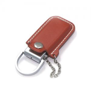 China newest leather USB flash drive,usb flash drive with a ring circle,4G flash dirve supplier
