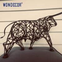 China Large outdoor animal art decoration abstract hollow buffalo stainless steel sculpture on sale