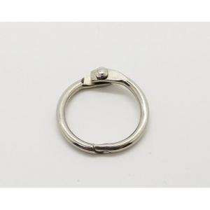 Metal silver nickel finish  25mm(1")loose leaf ring book binding ring hinged snap hook ring