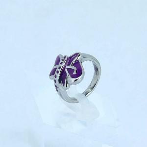 FAshion 316L Stainless Steel Butterfly Ring with purple  Enamel LRX080