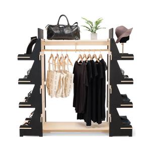 Eco Friendly Clothing Shop Retail Store Fixtures 4-way Clothing Rack