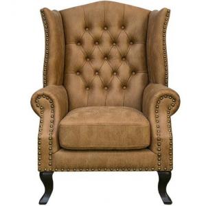 China Leisure Leather Upholstered Living Room Couches Antique Style 24'' Arm Height wholesale