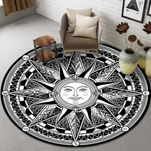 Abstract Printing Living Room Floor Carpets Circular Visual absorbent door mat