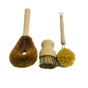China Natural Beech Wood Household Cleaning Brushes 23.5cm Palm Bowl For Kitchen supplier