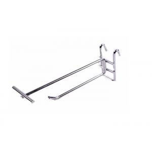 Brushed Steel Product Display Hooks For Supermarket / Retail Store Silver Color