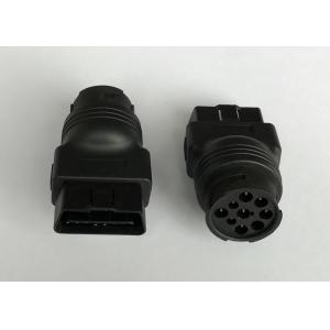 China Deutsch 9 Pin J1939 Male to J1962 OBD2 OBDII 16 Pin Male Adapter supplier