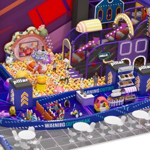 China Ball Pool Space Themed Indoor Playground Funny With Slide And Interactive for sale