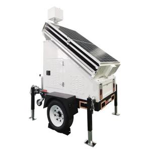 Building Surveillance Mobile Solar Trailer Customization White Color