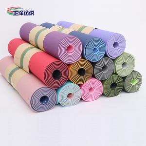 China TPE Door Carpet Mats 24X72 Anti Slip 6mm Triple Layers Aerobic Exercise Yoga Pilates Sports Mat supplier