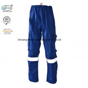 China Royal Blue Cotton Welder Fr Rated Cargo Pants With Reflective Trim Safety wholesale