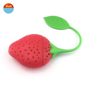 Non-toxic health practical Pretty to-go Unique soft food grade mini fruit shaped fancy silicone strawberry tea infuser