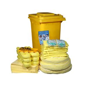 China Wheeled Bins Hazchem Spill Kits 120 Litre Capacity For Emergency Leakage Handling wholesale