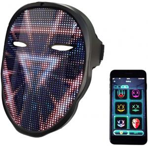 Bluetooth Led Face Mask Editable Light Up For Halloween Christmas