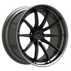 China Polished 2 Piece Forged Wheels 19 Inch Staggered Grey Spokes For Volkswagen Stepped Lip Rims supplier