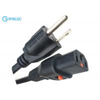 China USA Standard 3- Prong Plug Nema 5-15P To IEC 320 C13 With Lock AC Power Cord 16AWG Cable on sale
