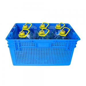 China PP 640x415x305mm Fresh Nestable Stacking Vegetable Turnover Mesh Crate for Fresh Fruit supplier