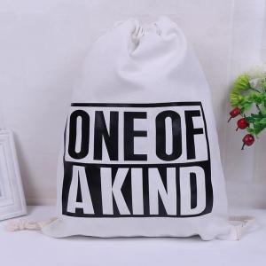 China Recycled Cotton Blank Drawstring Bags / Promotion Canvas Drawstring Tote supplier