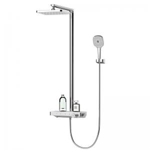 Thermostatic Rainfall Bath Shower Mixer Set D 411mm H 1132mm