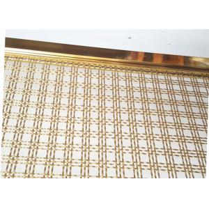 China Decoration Square Hole Type Handrail Balustrade Weave Mesh With Gold Color Frame supplier