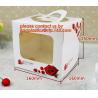 decorative personalized paper cake boxes, Custom artpaper handle cake box with